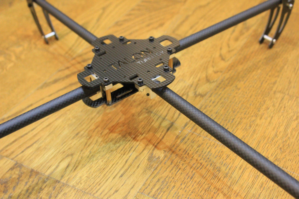 Assembled quadcopter frame