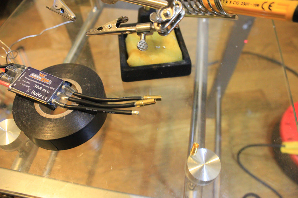 Soldering the ESC's motor side connectors