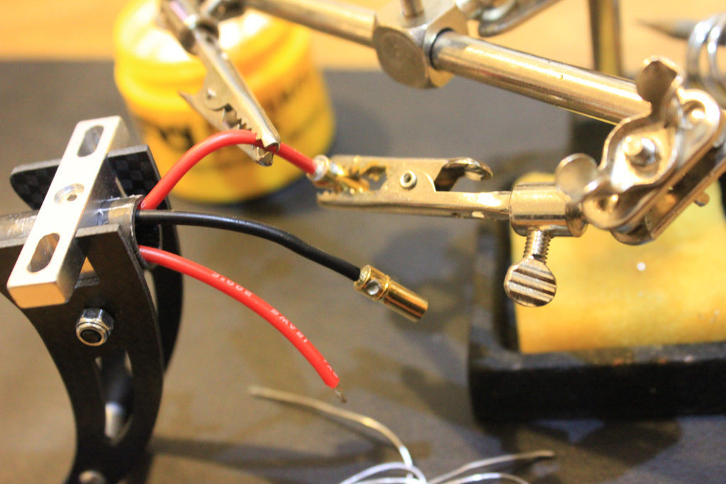 Soldering the connectors for the motors