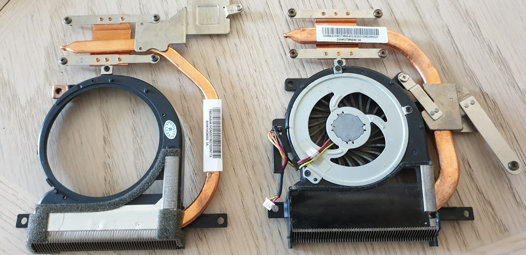 Sony VAIO Heatsink Comparison